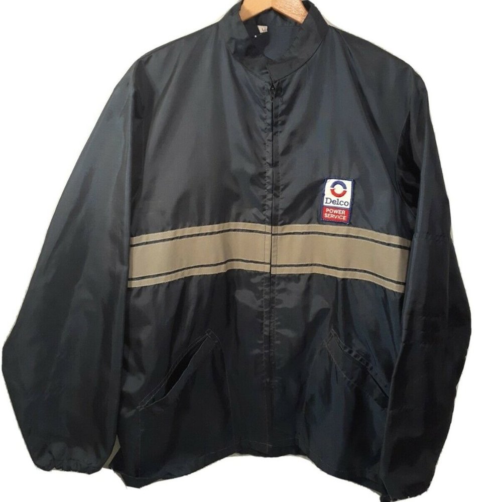 VTG 70s Delco Windbreaker Racing Garage Windbreaker Car Part Jacket L